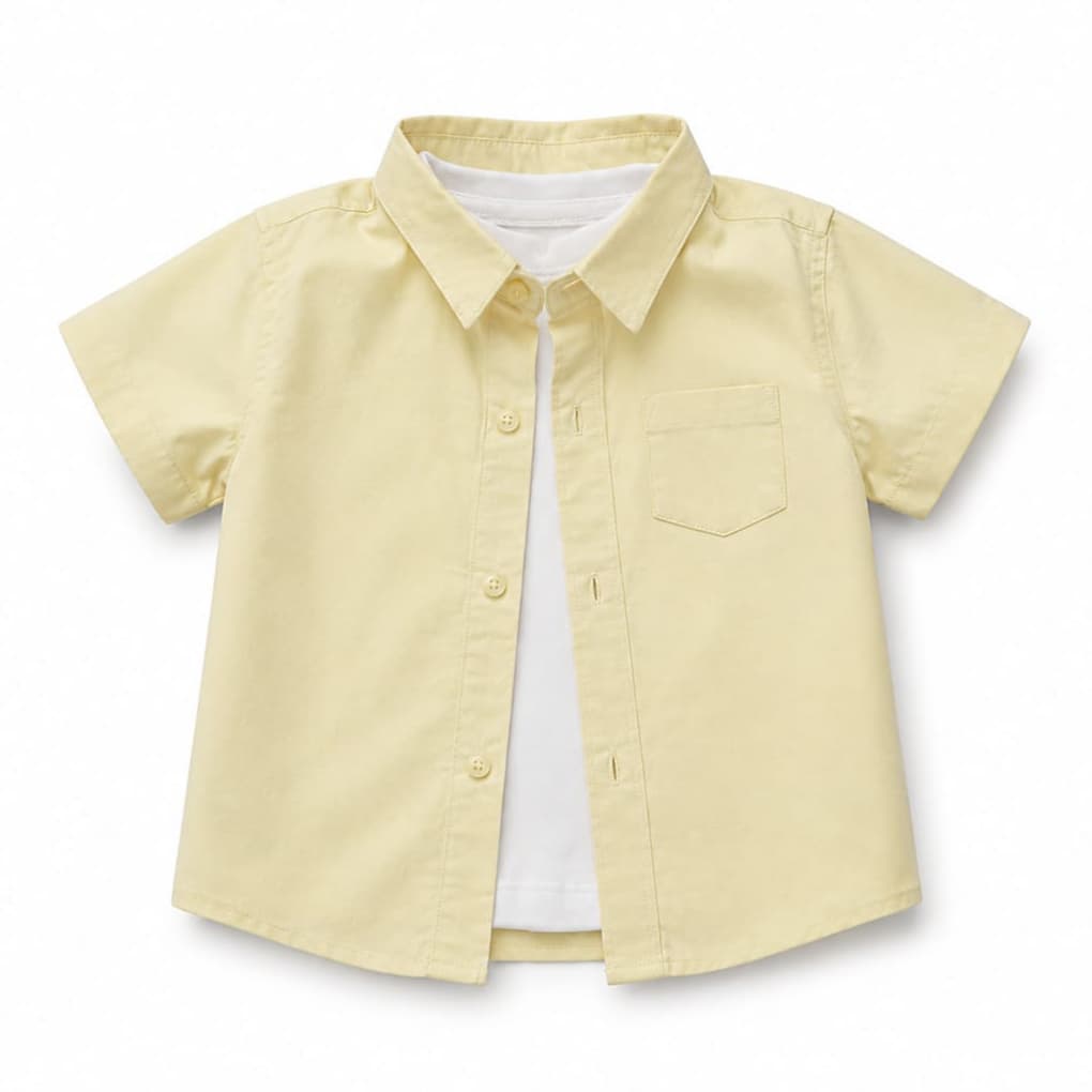 Yellow Shirt With White T-Shirt