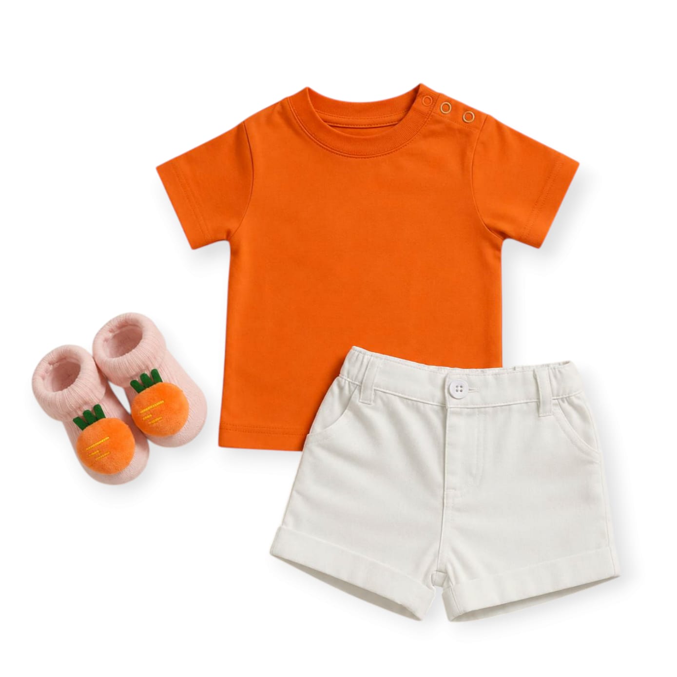 Orange T-Shirt With White Short & Socks