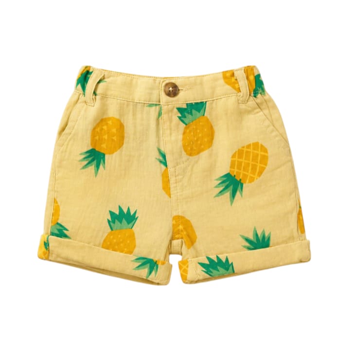 Pineapple Printed Short - Yellow