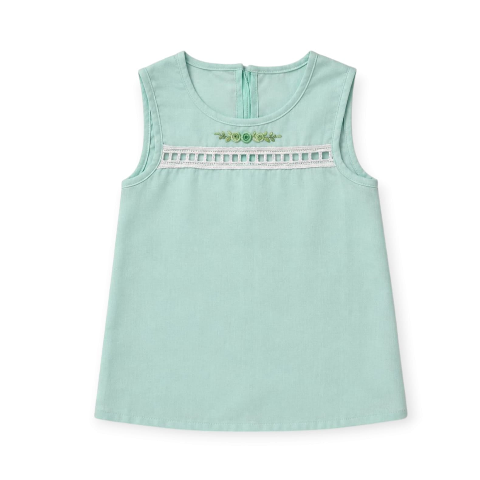 Mint Blossom Sleeveless Newborn Dress