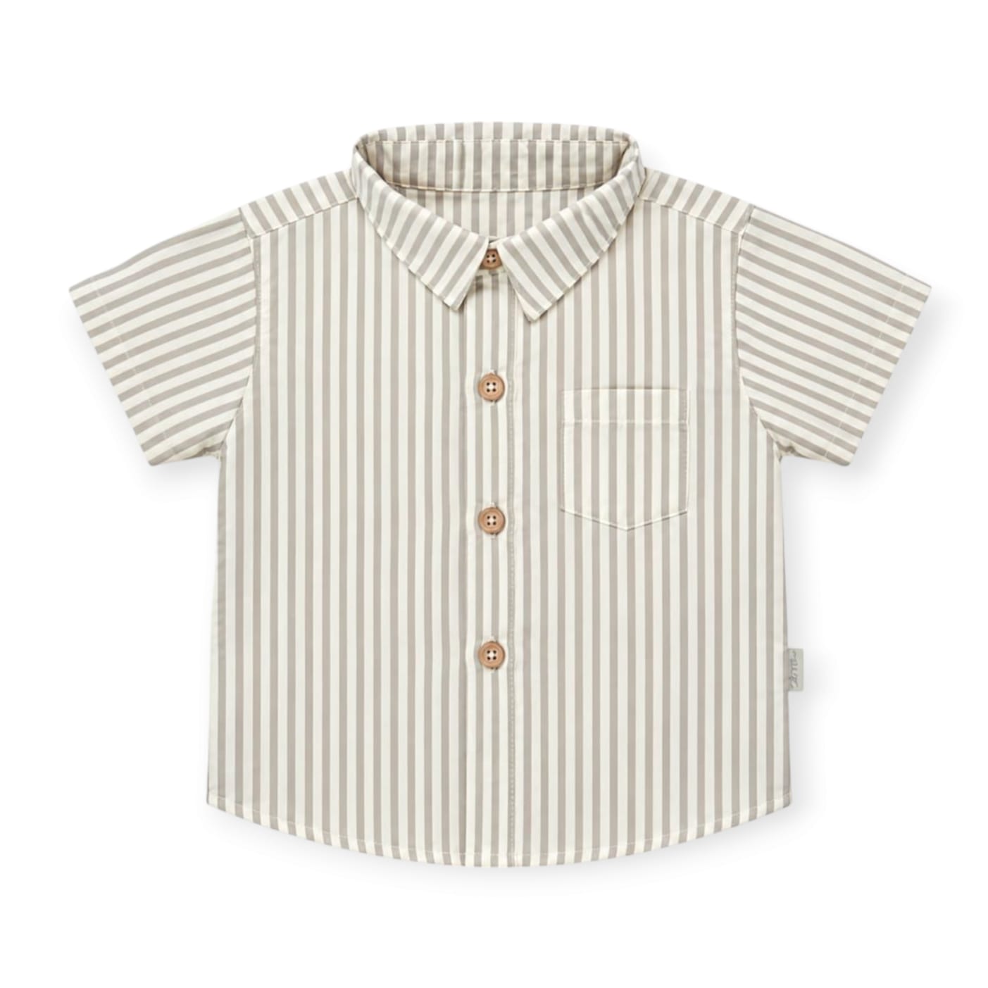 Gray Stripe Collar Shirt