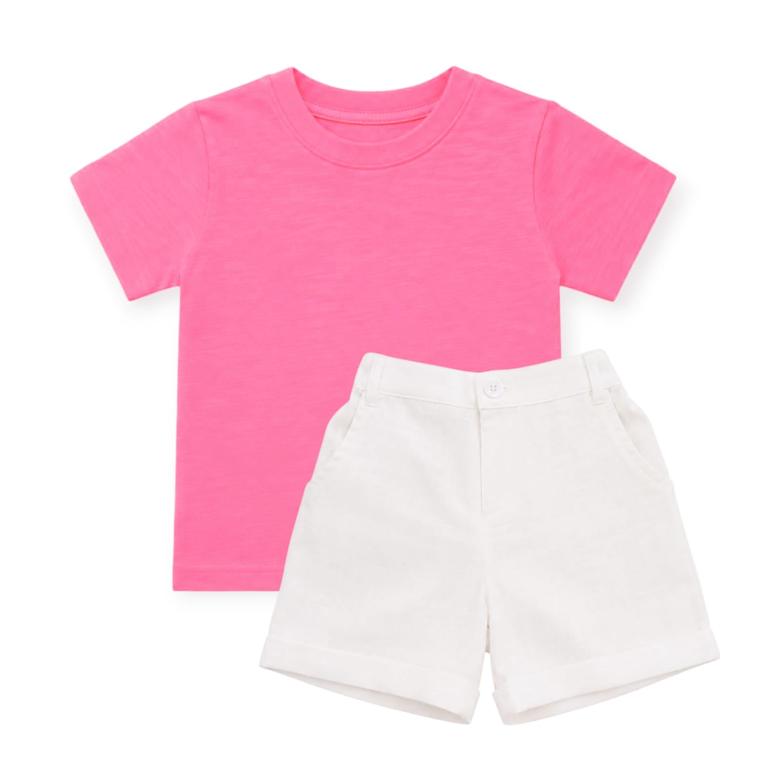 Hot Pink T-Shirt With White Short