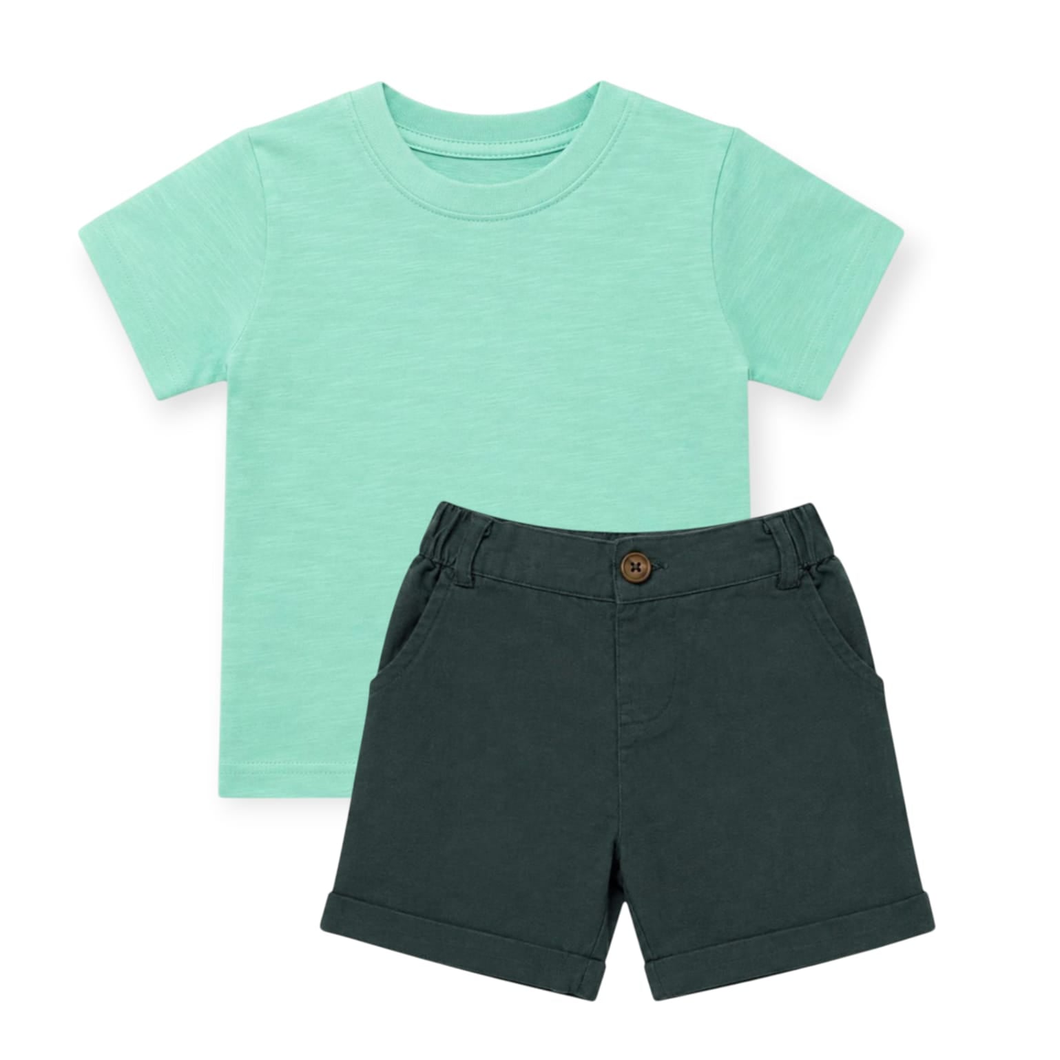 Mint Green T-Shirt With Dark Green Short