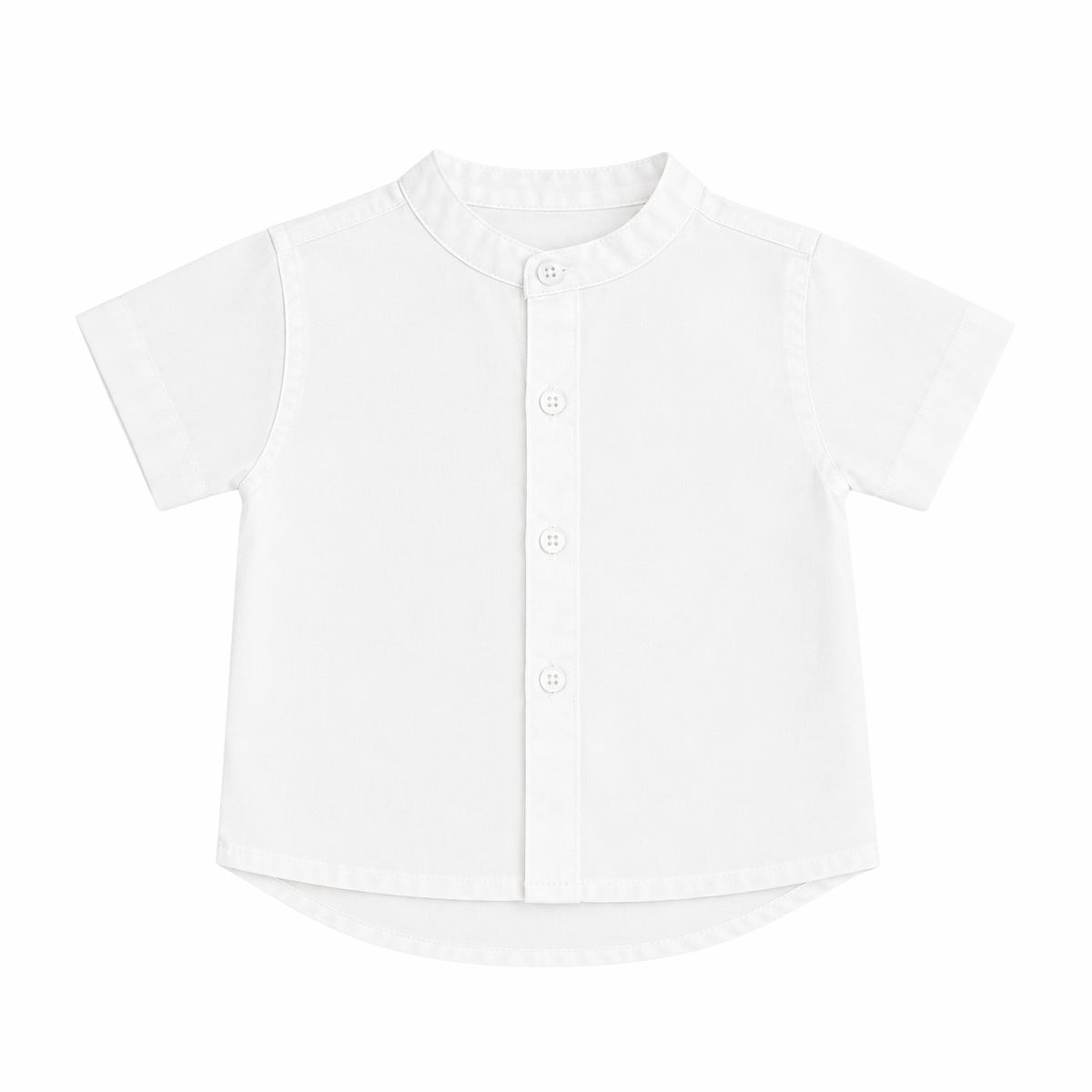 White Chinese Collar Shirt