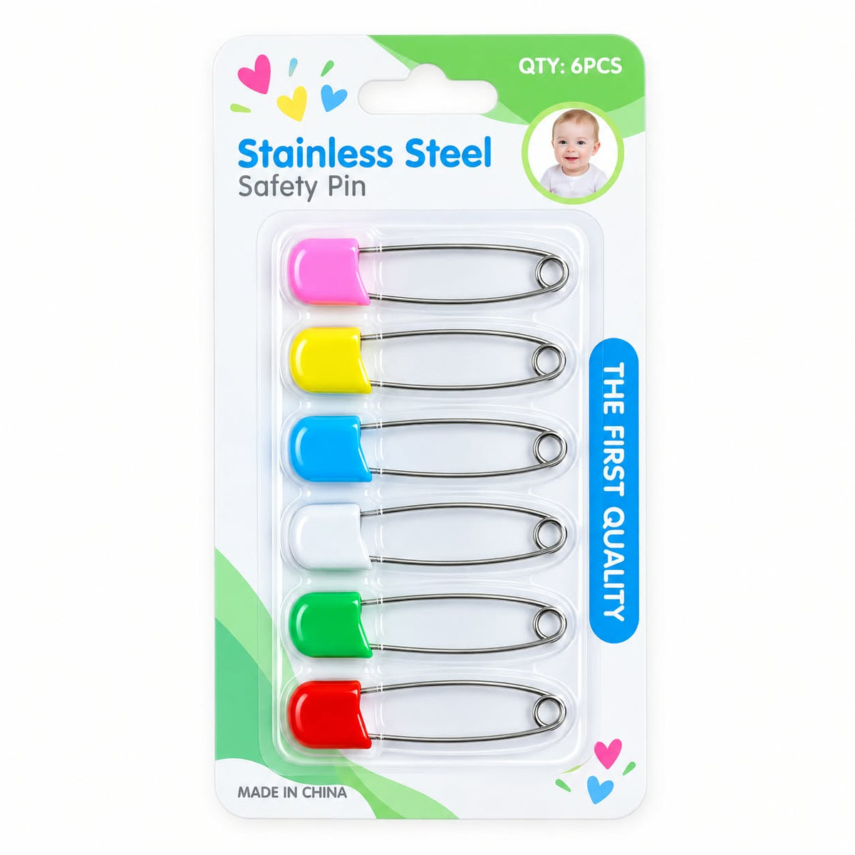 Multicolor Safety Pins Set - 6pcs