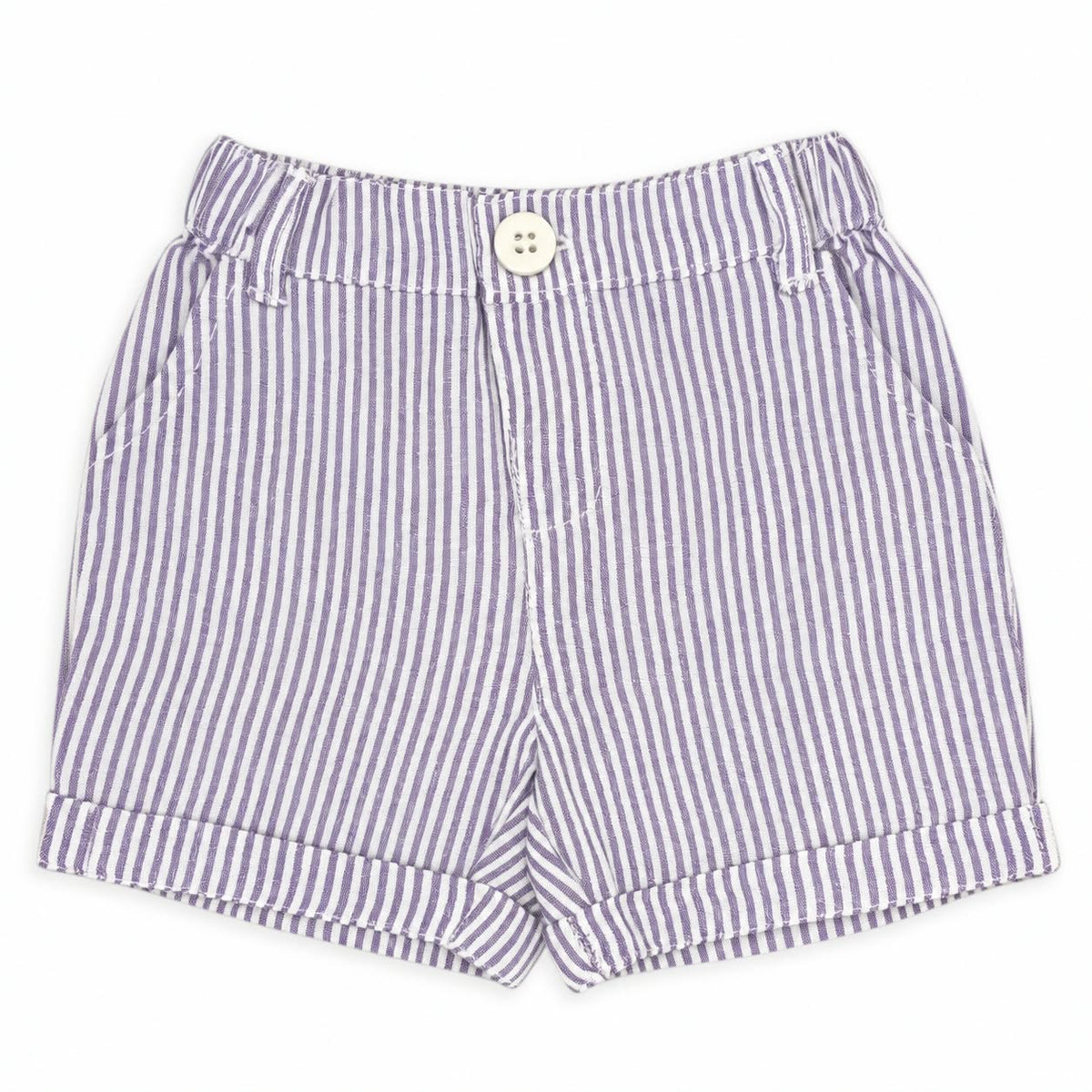 Purple Stripe Linen Short