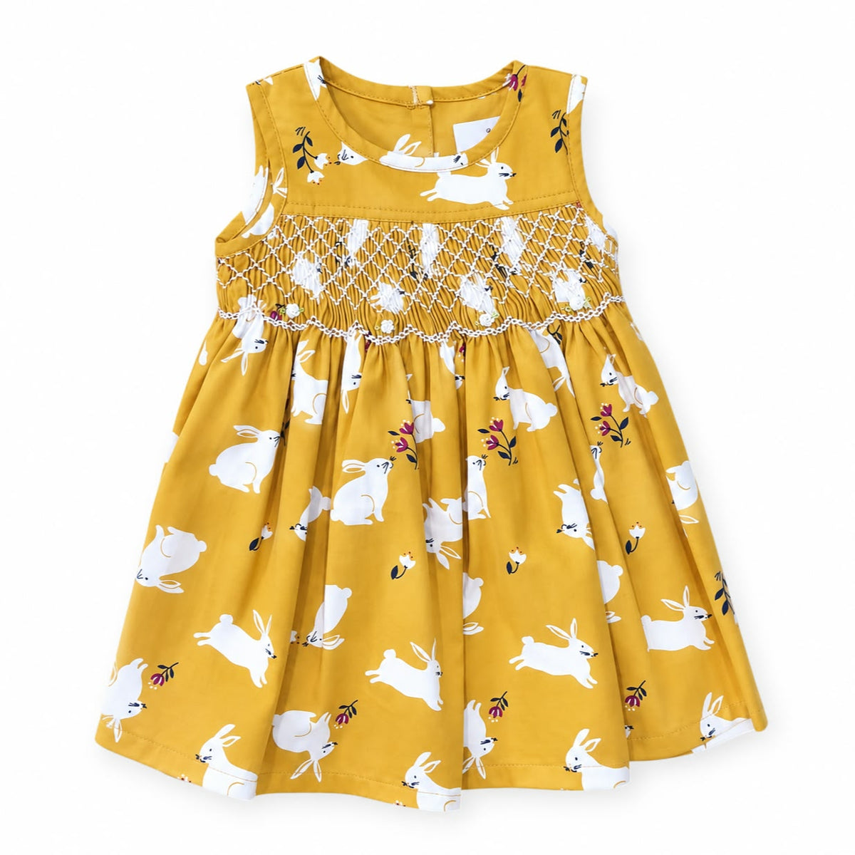 Bunny Print Smocked Dress