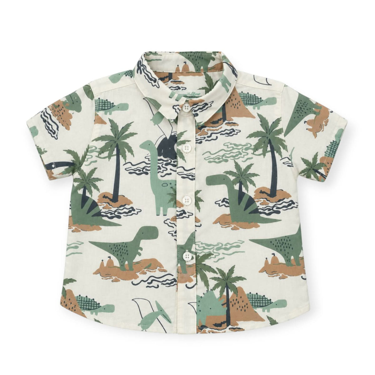 Green Dino Printed Shirt