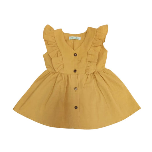 Baby Girl Dress - Mustard Yellow