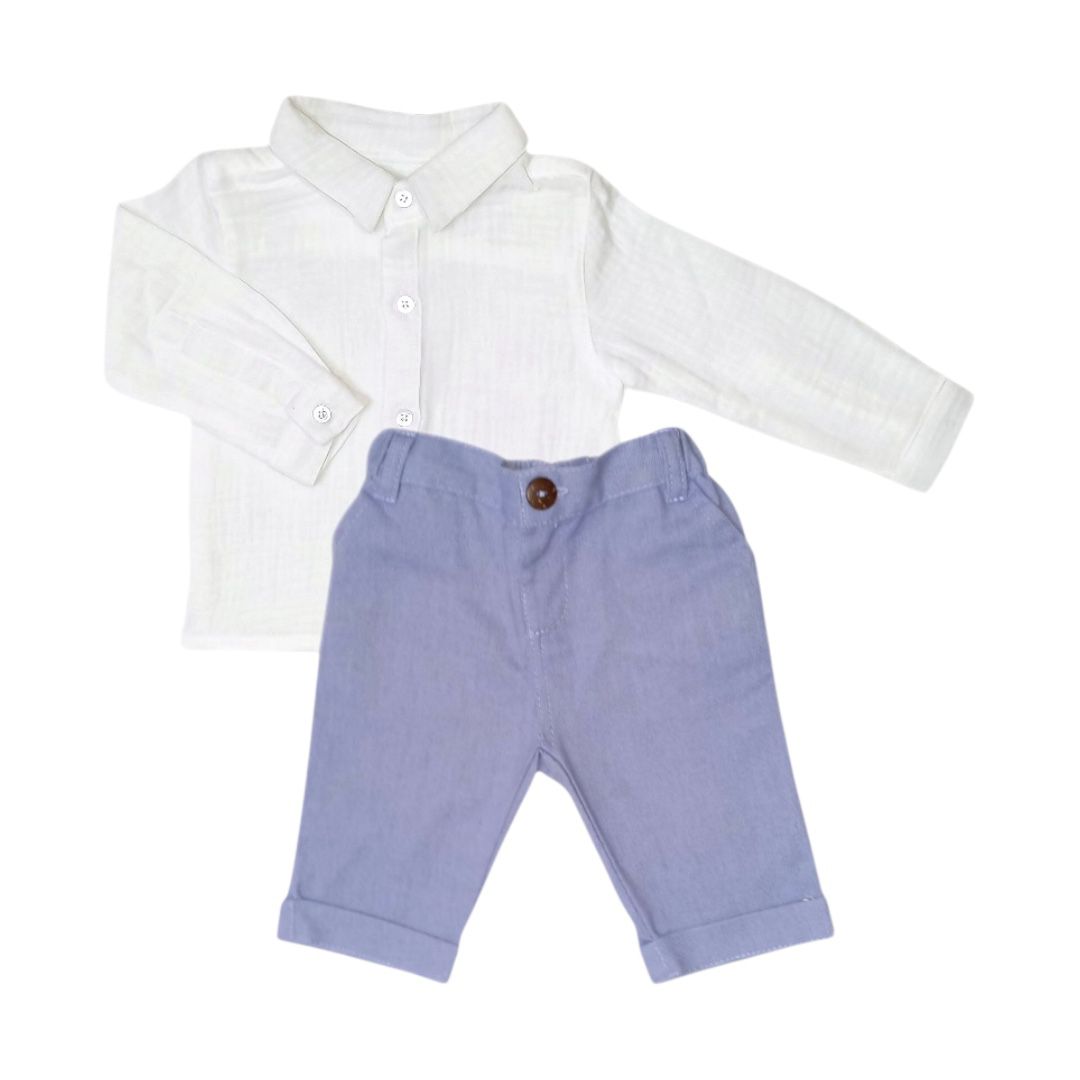 Boy's Formal Outfit - Pant with White Long Sleeve Shirt