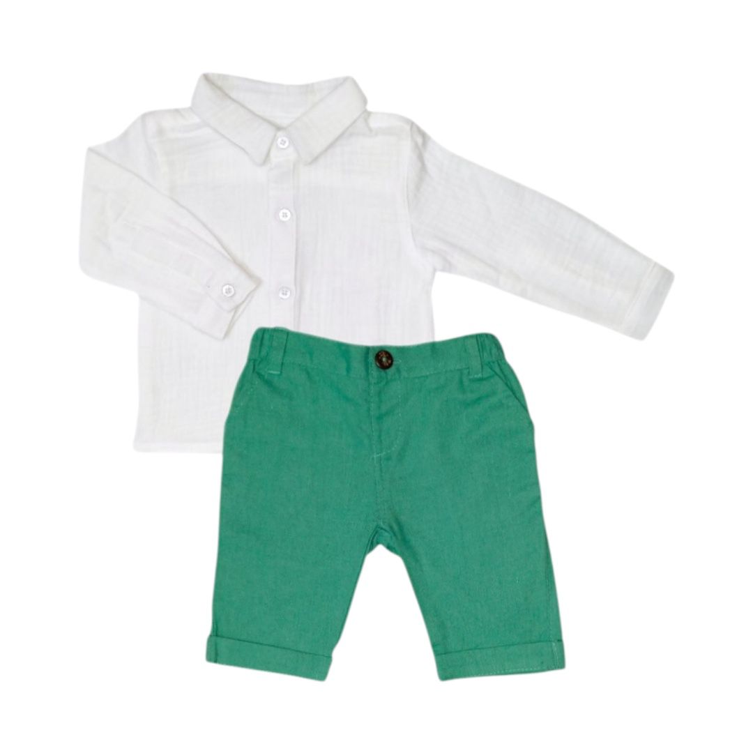 Boy's Formal Outfit - Pant with White Long Sleeve Shirt