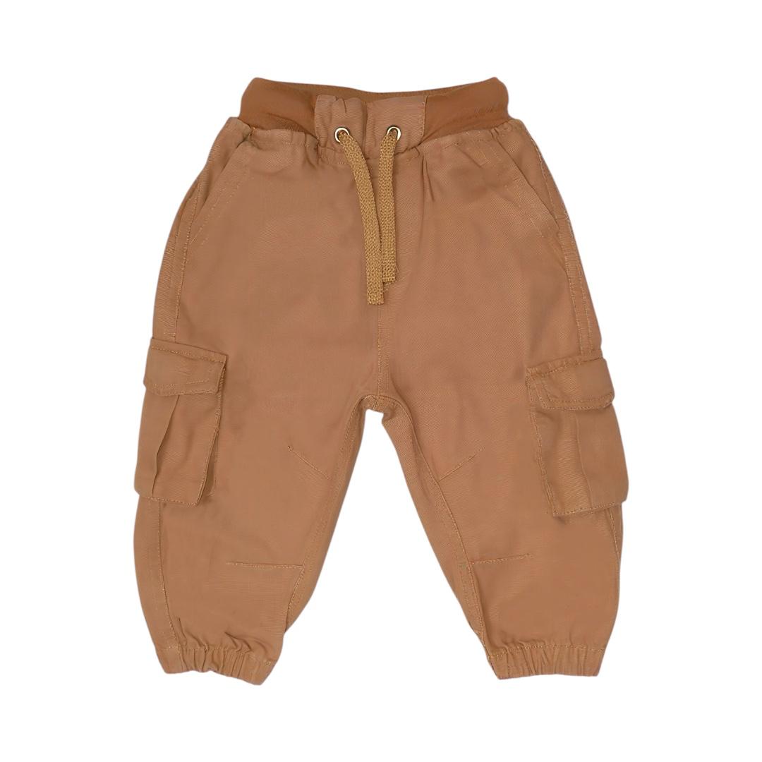 Boy's Cargo Jogger Pants - Brown & Beige
