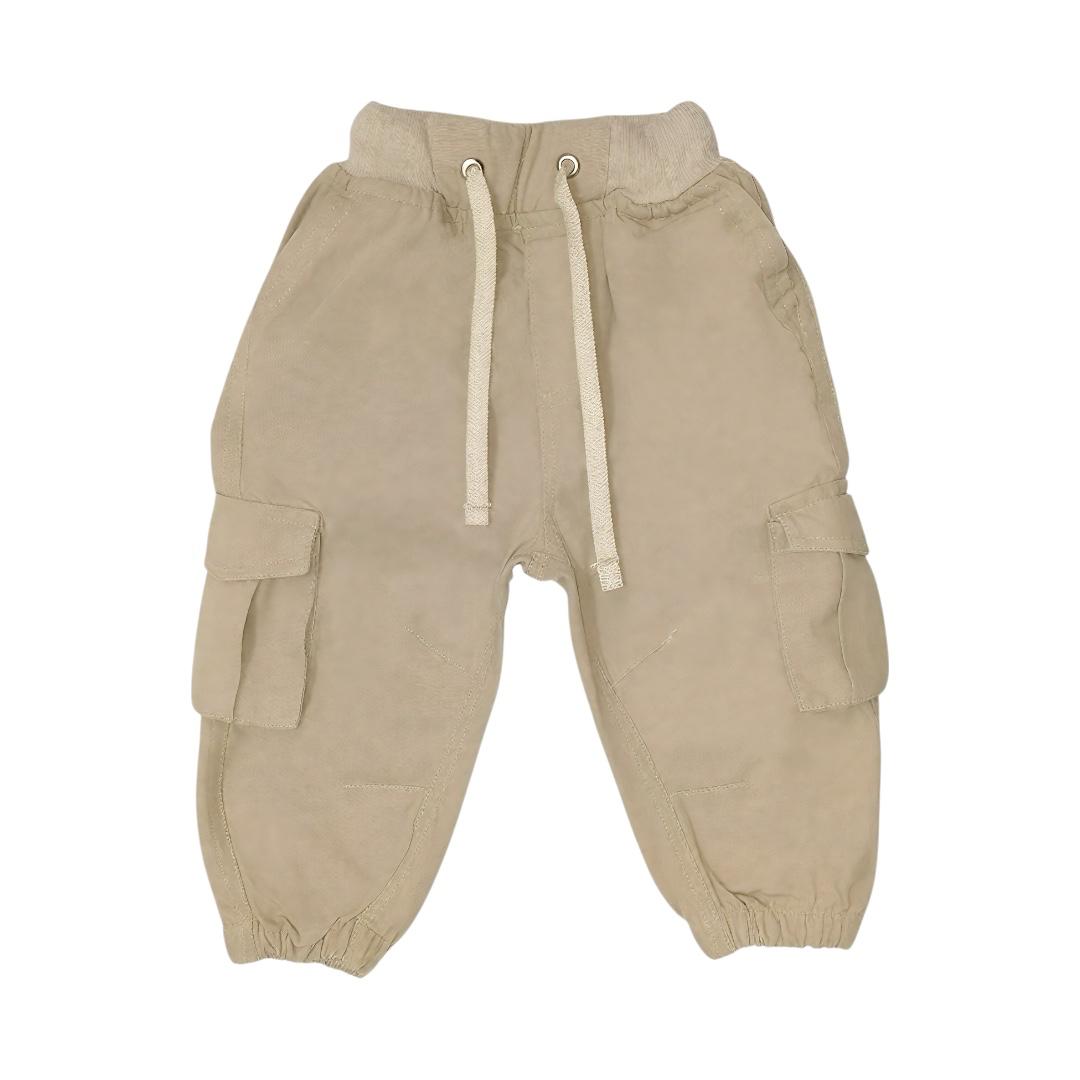 Boy's Cargo Jogger Pants - Brown & Beige