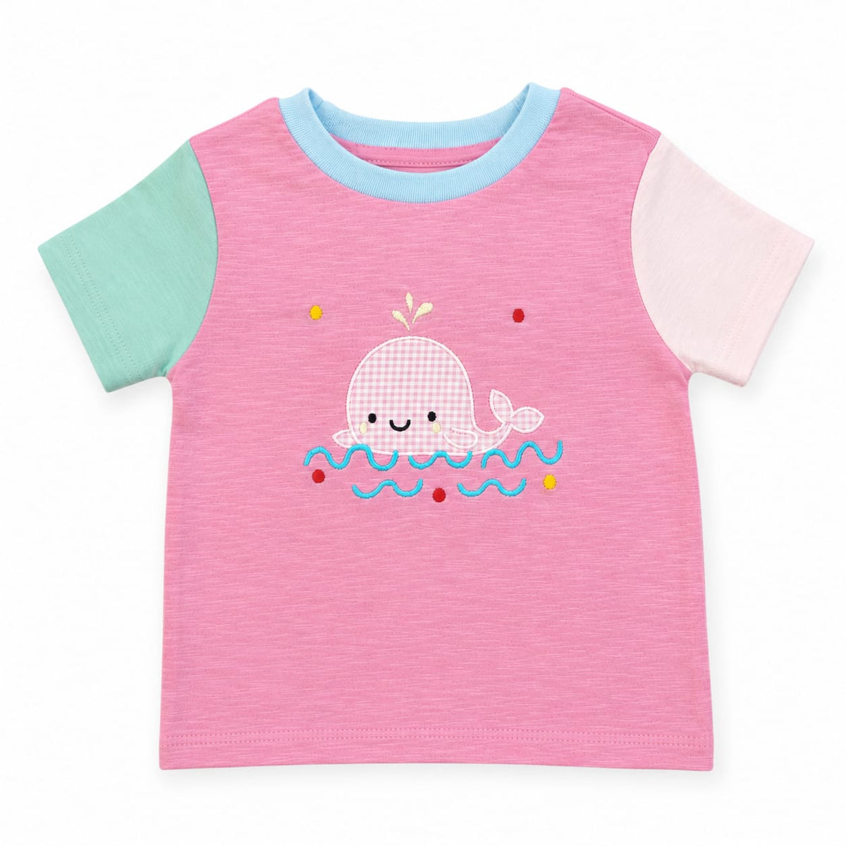 Embroidered Pink Whale T-Shirt