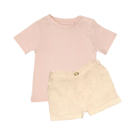 Kid's Salmon Pink T Shirt with Short
