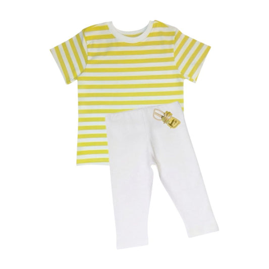 stripe-t-shirt-legging-hair-clip-yellow-white-hellofellowkids