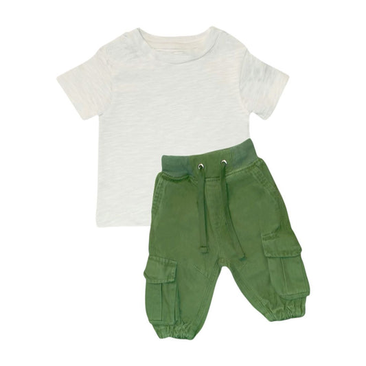 t-shirt-cargo-pant-off-white-green-hellofellowkids