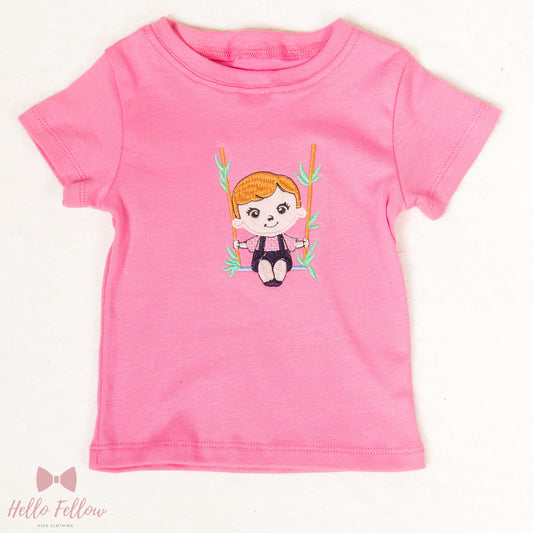 Pink short sleeve T-shirt