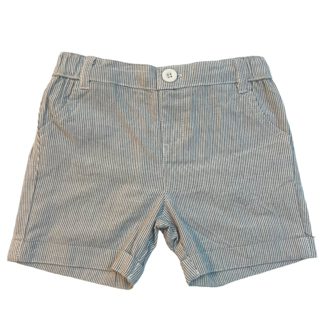 Black Striped Buttoned Boys Shorts